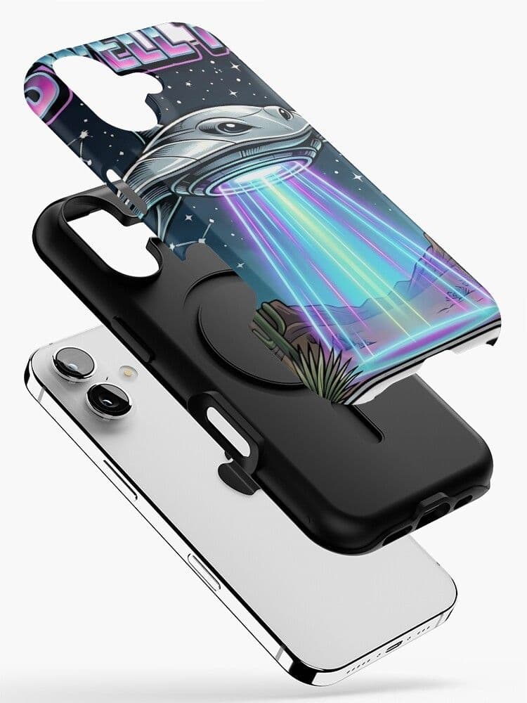 Roswell 1947 I Want To Believe Retro Cartoon iPhone Case